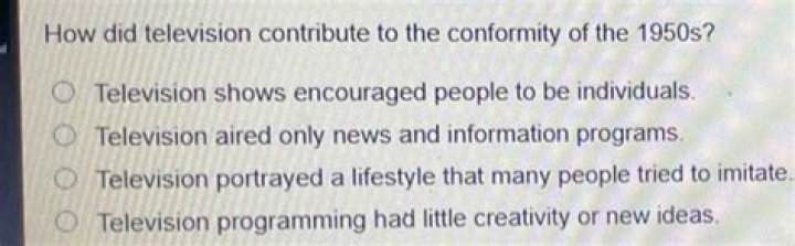 How did television contribute to the conformity of the 1950s?